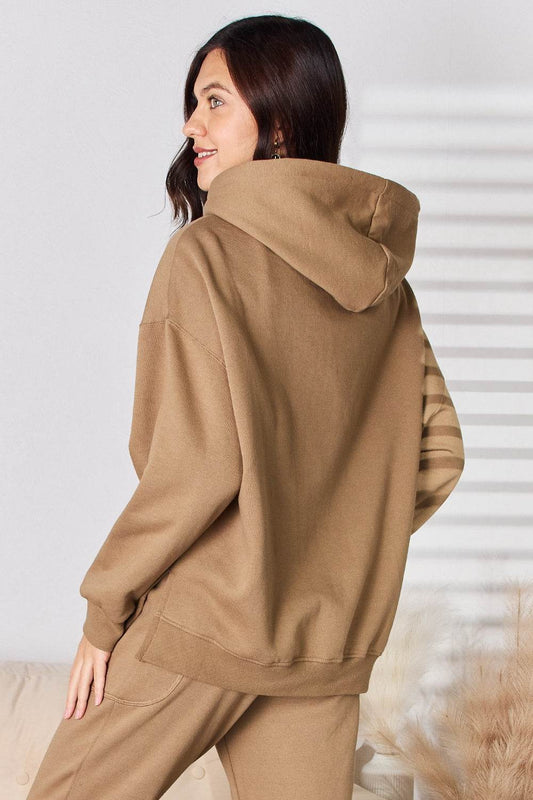 RISEN Drawstring Drop Shoulder Long Sleeve Hoodie - MimiStylez