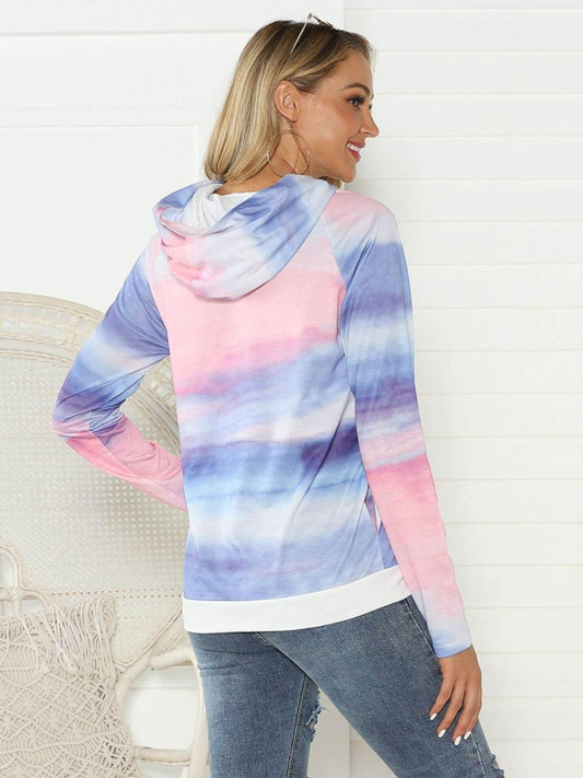 Full Size Tie-Dye Long Sleeve Hoodie - MimiStylez
