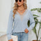 Lace Detail V - Neck Ribbed Blouse - MimiStylez