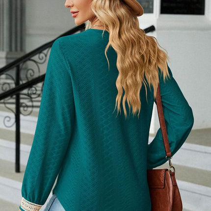 V-Neck Long Sleeve Blouse - MimiStylez