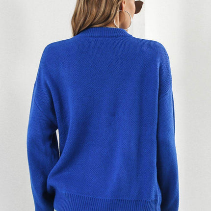 Flower Graphic Drop Shoulder Sweater - MimiStylez