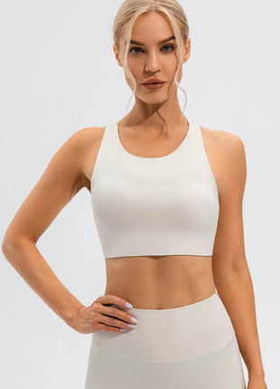 Round Neck Cutout Cropped Active Tank - MimiStylez