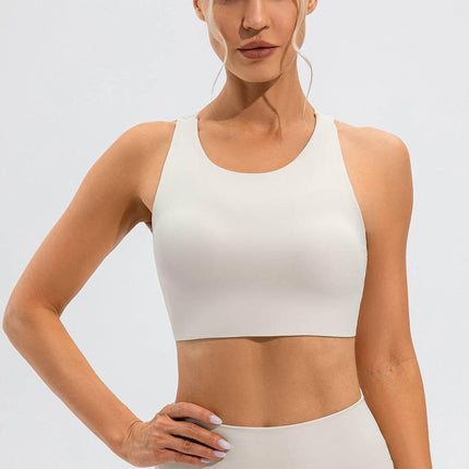 Round Neck Cutout Cropped Active Tank - MimiStylez