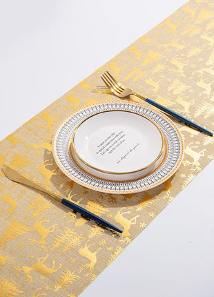 Christmas Elk Snowman Table Runner Merry Christmas Decorations