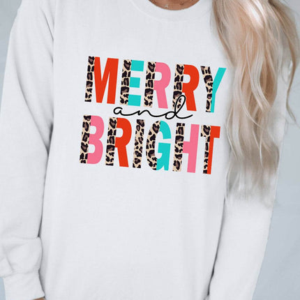 MERRY AND BRIGHT Graphic Sweatshirt - MimiStylez