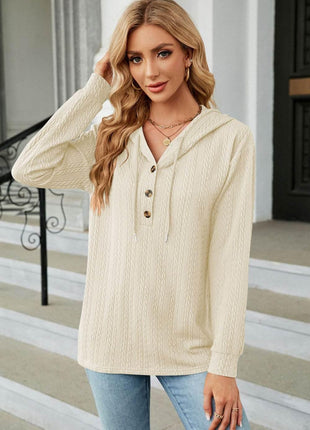 Cable-Knit Long Sleeve Hoodie - MimiStylez