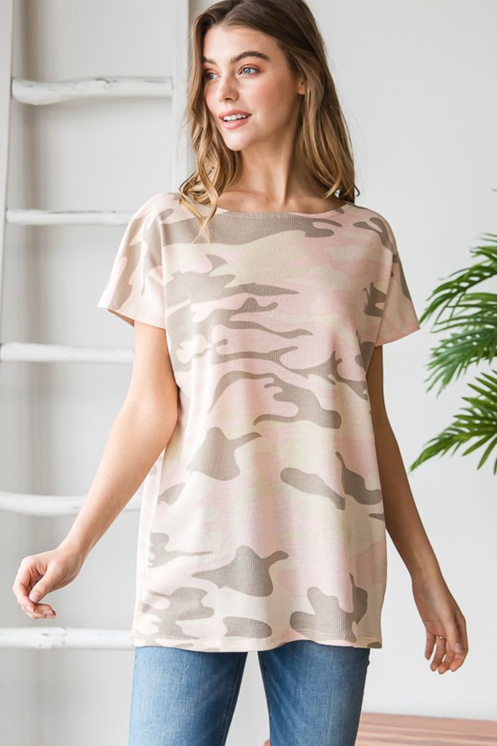 Heimish Full Size Camouflage Tunic T-Shirt