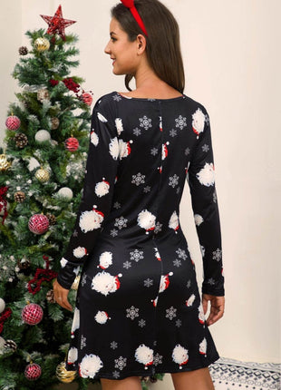 Full Size Christmas Long Sleeve Dress - MimiStylez