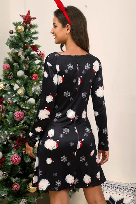 Full Size Christmas Long Sleeve Dress - MimiStylez