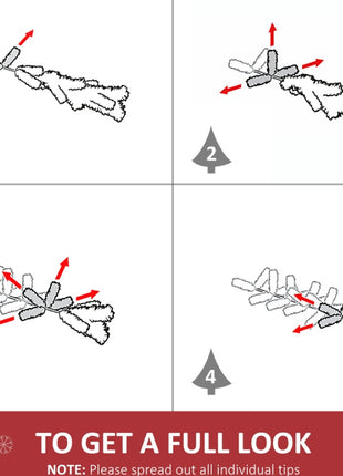 6FT White Christmas Tree Pre Lit - 250 Warm White LED