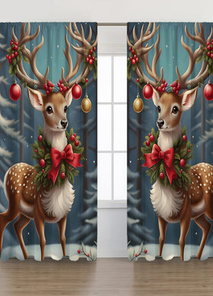 2PCs European Curtain Christmas Series