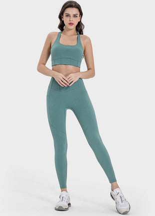 Square Neck Wide Strap Active Tank - MimiStylez