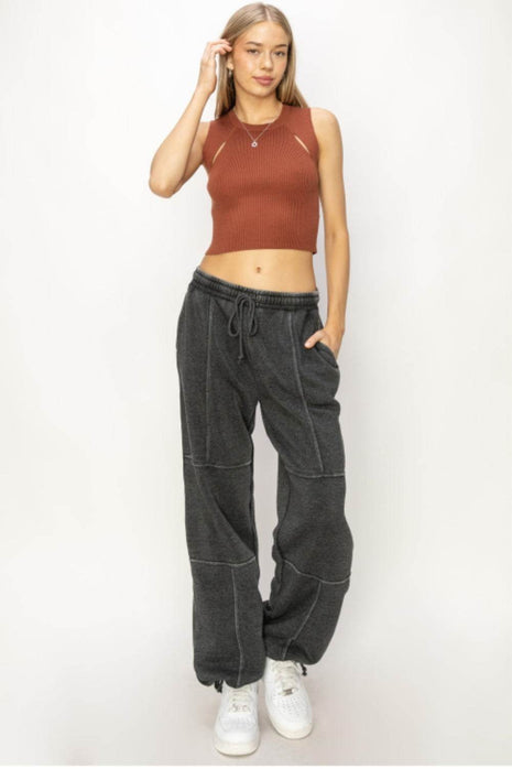 HYFVE Stitched Design Drawstring Sweatpants - MimiStylez