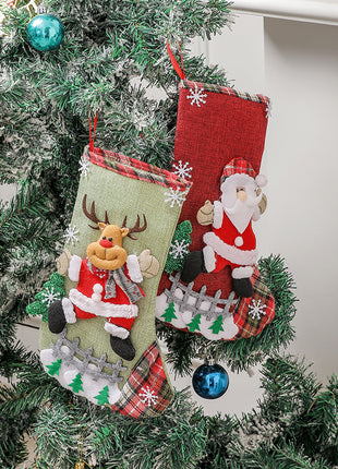 Linen Christmas Tree Gift Bag Ornaments