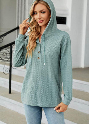 Cable-Knit Long Sleeve Hoodie - MimiStylez