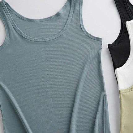 Plus Size Ribbed Scoop Neck Tank Top - MimiStylez