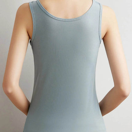 Plus Size Ribbed Scoop Neck Tank Top - MimiStylez