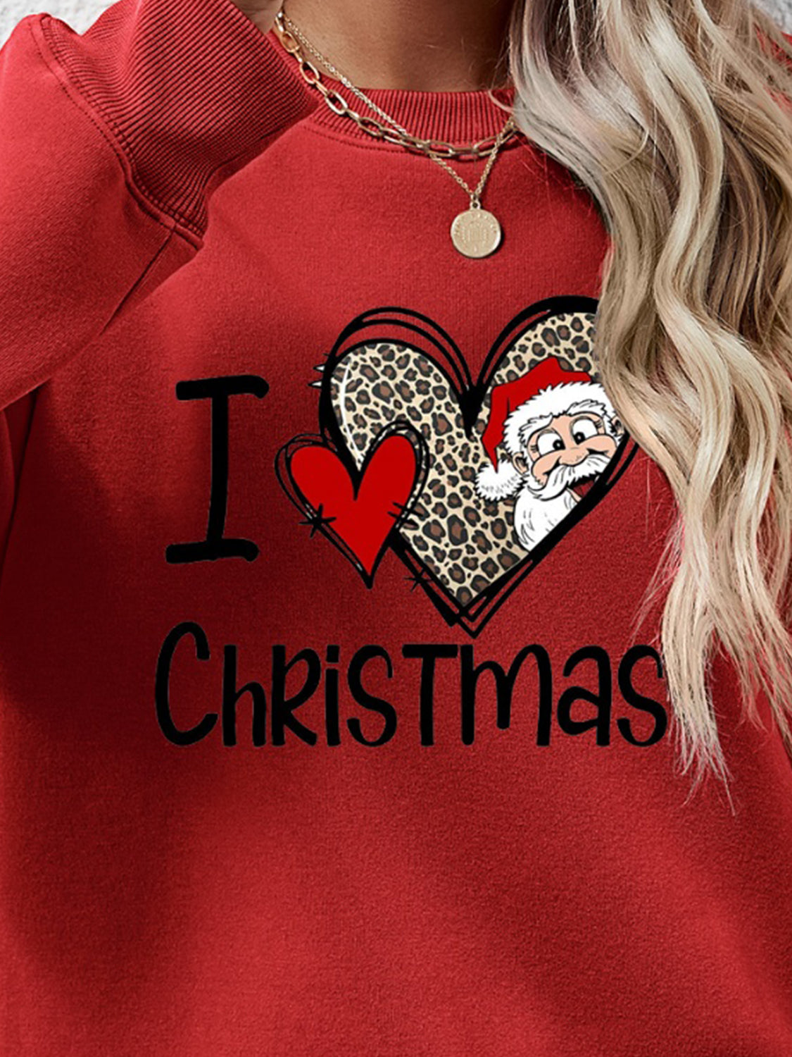 CHRISTMAS Graphic Round Neck Sweatshirt