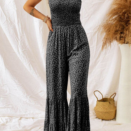 Floral Spaghetti Strap Wide Leg Jumpsuit - MimiStylez