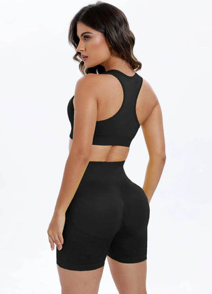 Scoop Neck Wide Strap Top and Shorts Active Set - MimiStylez