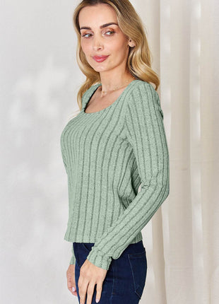 Basic Bae Full Size Ribbed Long Sleeve T-Shirt - MimiStylez