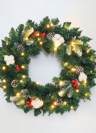 Christmas Pre Lit Wreath Decoration - 30cm, 40cm, 50cm