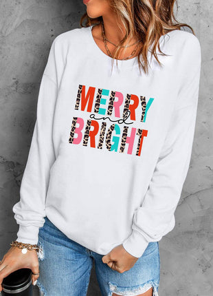 MERRY AND BRIGHT Graphic Sweatshirt - MimiStylez