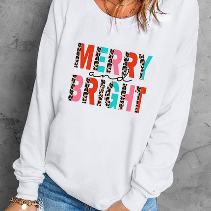 MERRY AND BRIGHT Graphic Sweatshirt - MimiStylez