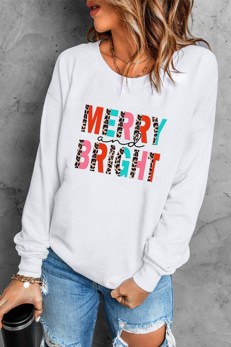 MERRY AND BRIGHT Graphic Sweatshirt - MimiStylez