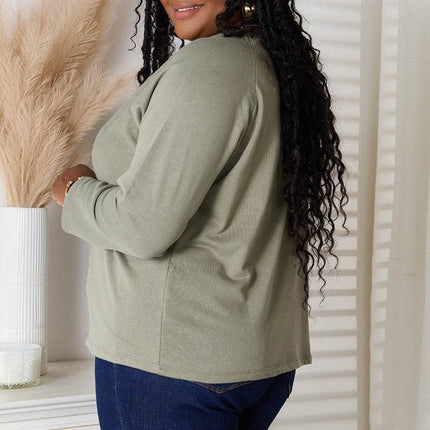 Culture Code Full Size V-Neck Long Sleeve T-Shirt - MimiStylez