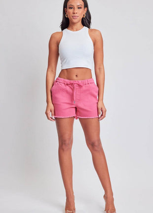 YMI Jeanswear Full Size Drawstring Raw Hem Shorts - MimiStylez