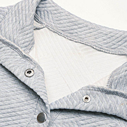 Half Buttoned Collared Neck Sweatshirt with Pocket - MimiStylez