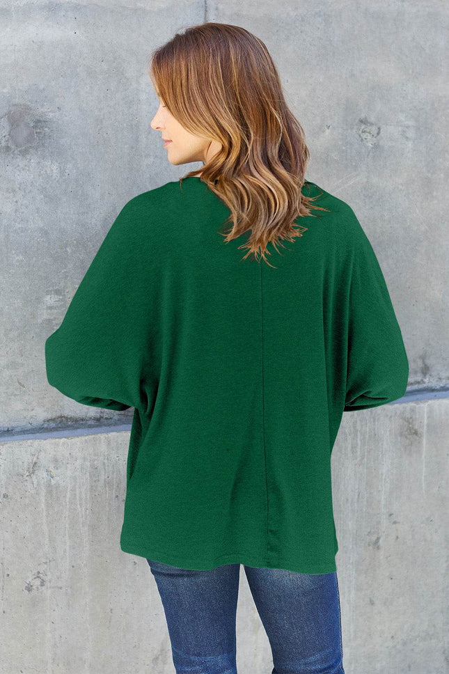 Double Take Full Size Round Neck Long Sleeve T-Shirt - MimiStylez