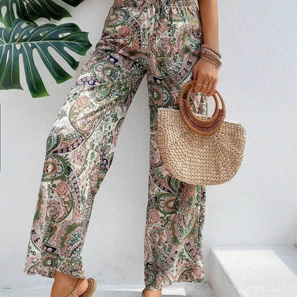 Printed Wide Leg Pants - MimiStylez