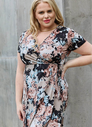 Heimish Give Me Roses Full Size Floral Maxi Wrap Dress - MimiStylez