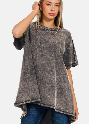 Zenana Round Neck Dropped Shoulder Blouse - MimiStylez