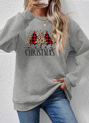 MERRY CHRISTMAS Round Neck Long Sleeve Sweatshirt - MimiStylez