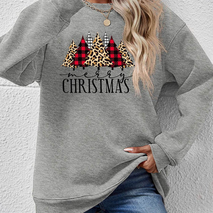 MERRY CHRISTMAS Round Neck Long Sleeve Sweatshirt - MimiStylez