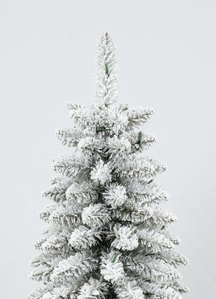 3 Pcs Flocked Artificial Christmas Tree Set With Lights, 4ft 5ft 6ft Christmas Tree Set