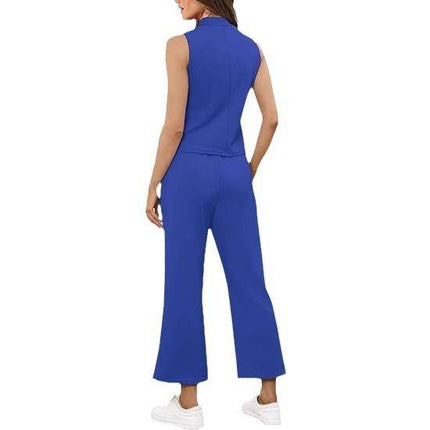 Sleeveless Top Wide Leg Cropped Pants - MimiStylez