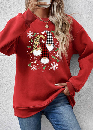 Faceless Gnomes Graphic Drop Shoulder Sweatshirt - MimiStylez