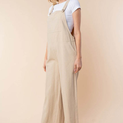 White Birch Sleeveless Wide Leg Jumpsuit - MimiStylez