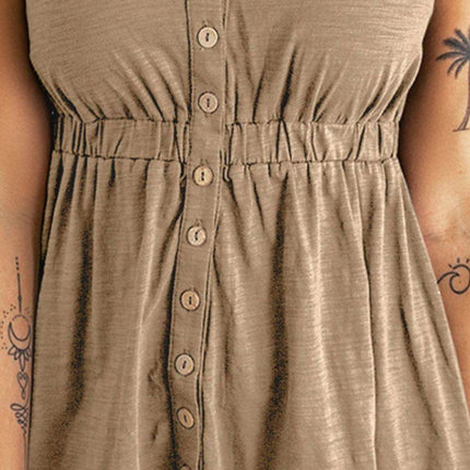 Sleeveless Button Down Mini Magic Dress - MimiStylez
