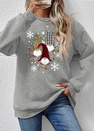 Faceless Gnomes Graphic Drop Shoulder Sweatshirt - MimiStylez
