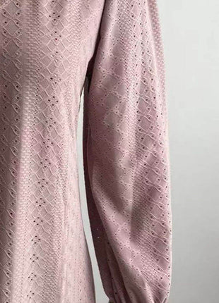 Eyelet V-Neck Flounce Sleeve Blouse - MimiStylez