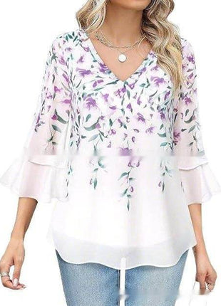 Women's Casual Top Pleated Sleeve - MimiStylez