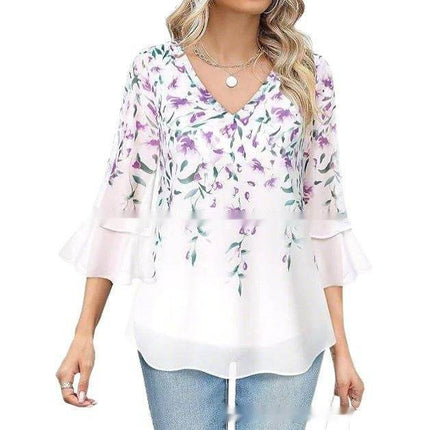 Women's Casual Top Pleated Sleeve - MimiStylez