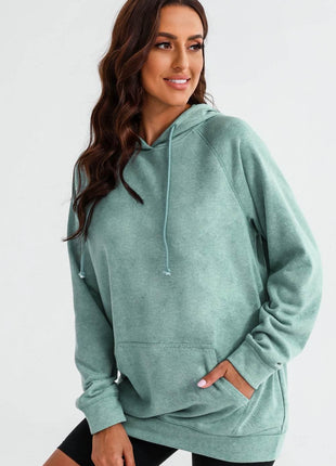 Long Sleeve Front Pocket Hoodie - MimiStylez