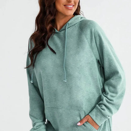 Long Sleeve Front Pocket Hoodie - MimiStylez