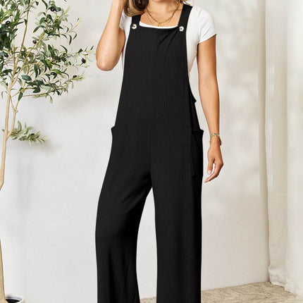 Double Take Full Size Wide Strap Overall with Pockets - MimiStylez